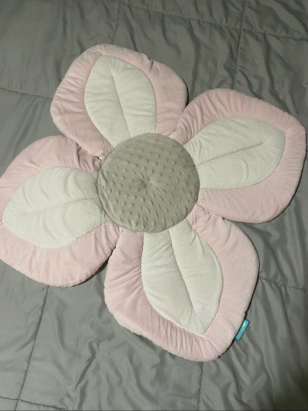 Soft Flower Infant Bath Pad- Pink and Cream